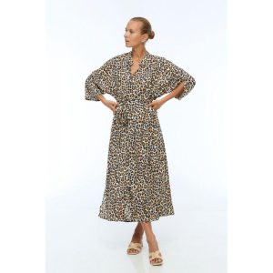Robe longue boutonnée viscose